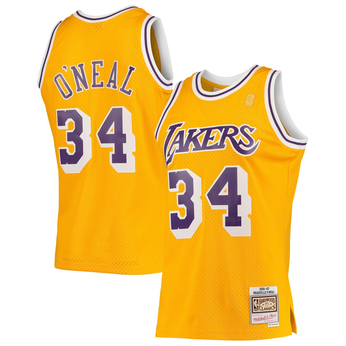 Shaquille O'Neal Los Angeles Lakers 1996/97 Hardwood Classics Swingman Jersey Gold