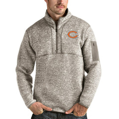Chicago Bears Antigua Fortune Quarter-Zip Pullover Jacket Oatmeal
