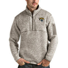 Jacksonville Jaguars Antigua Fortune Quarter-Zip Pullover Jacket Oatmeal