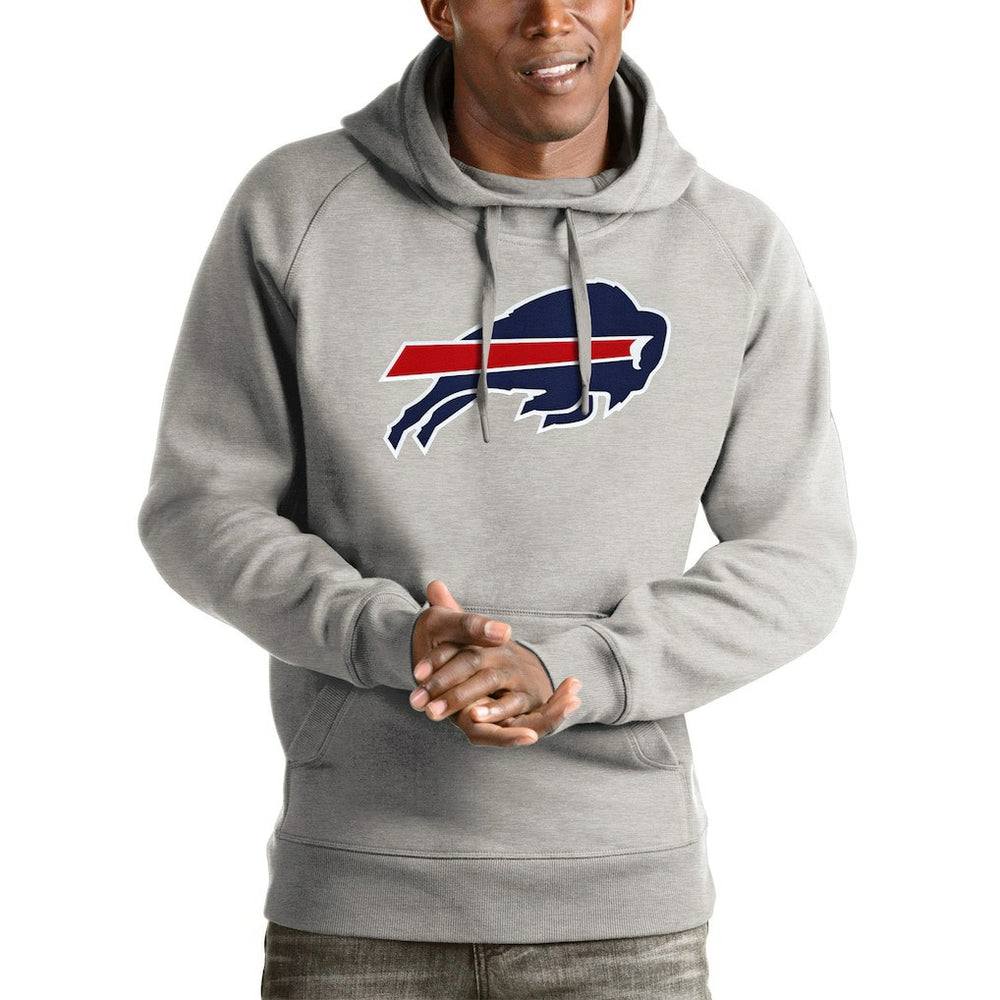 Buffalo Bills Antigua Victory Pullover Hoodie Heathered Gray