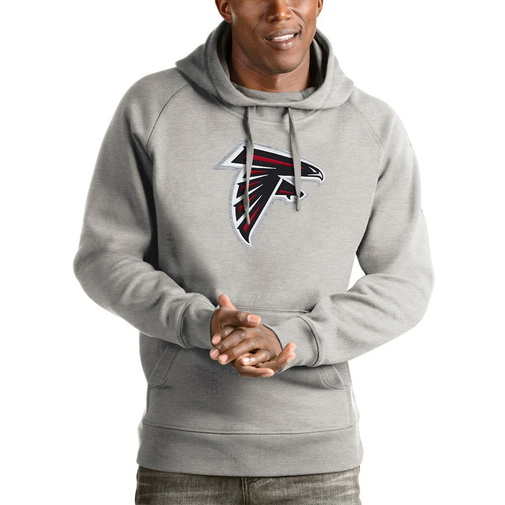 Atlanta Falcons Antigua Victory Pullover Hoodie Heather Gray