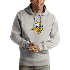 Minnesota Vikings Antigua Victory Pullover Hoodie Heather Gray