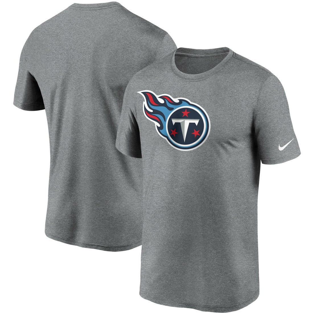 Tennessee Titans Logo Essential Legend Performance T-Shirt Heathered Charcoal