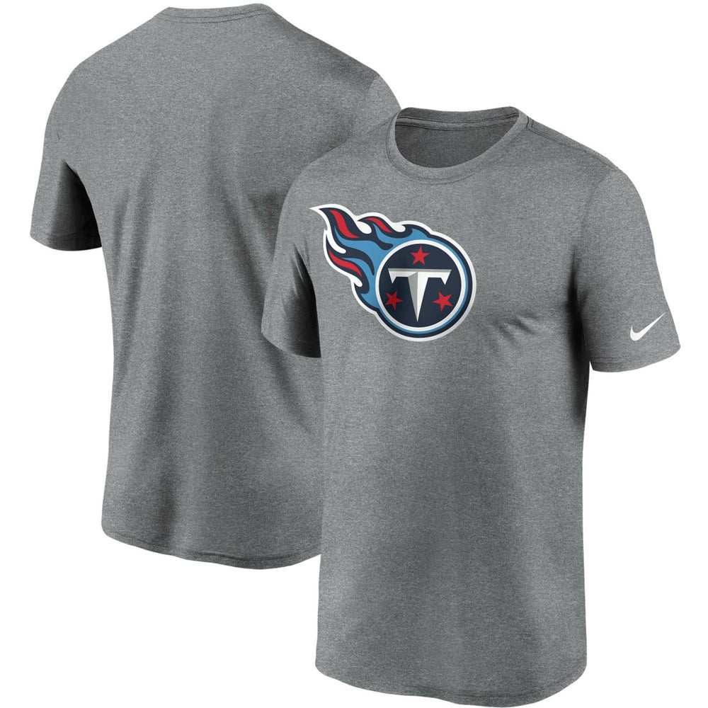 Tennessee Titans Logo Essential Legend Performance T-Shirt Heathered Charcoal