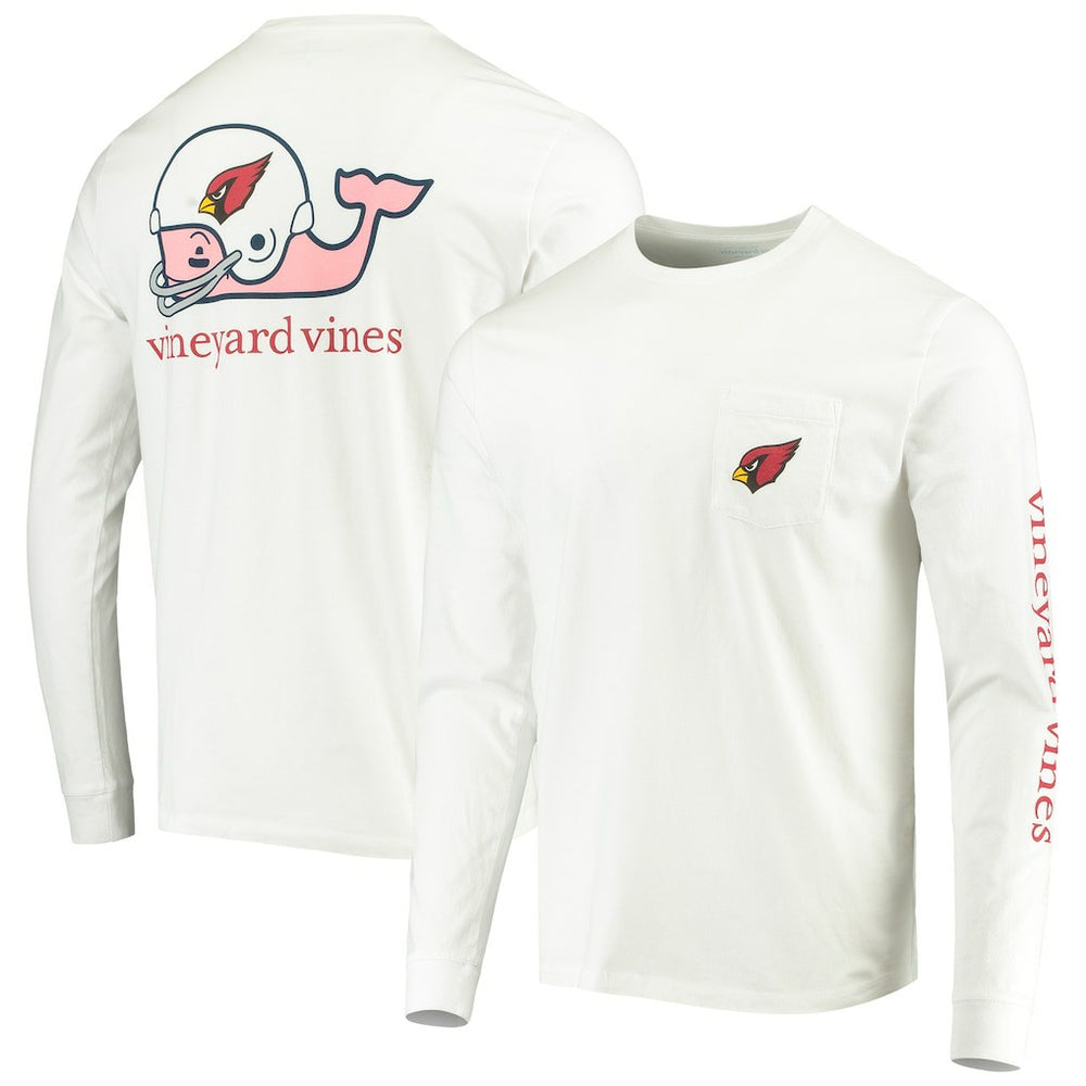 Arizona Cardinals Vineyard Vines Whale Helmet Long Sleeve T-Shirt White