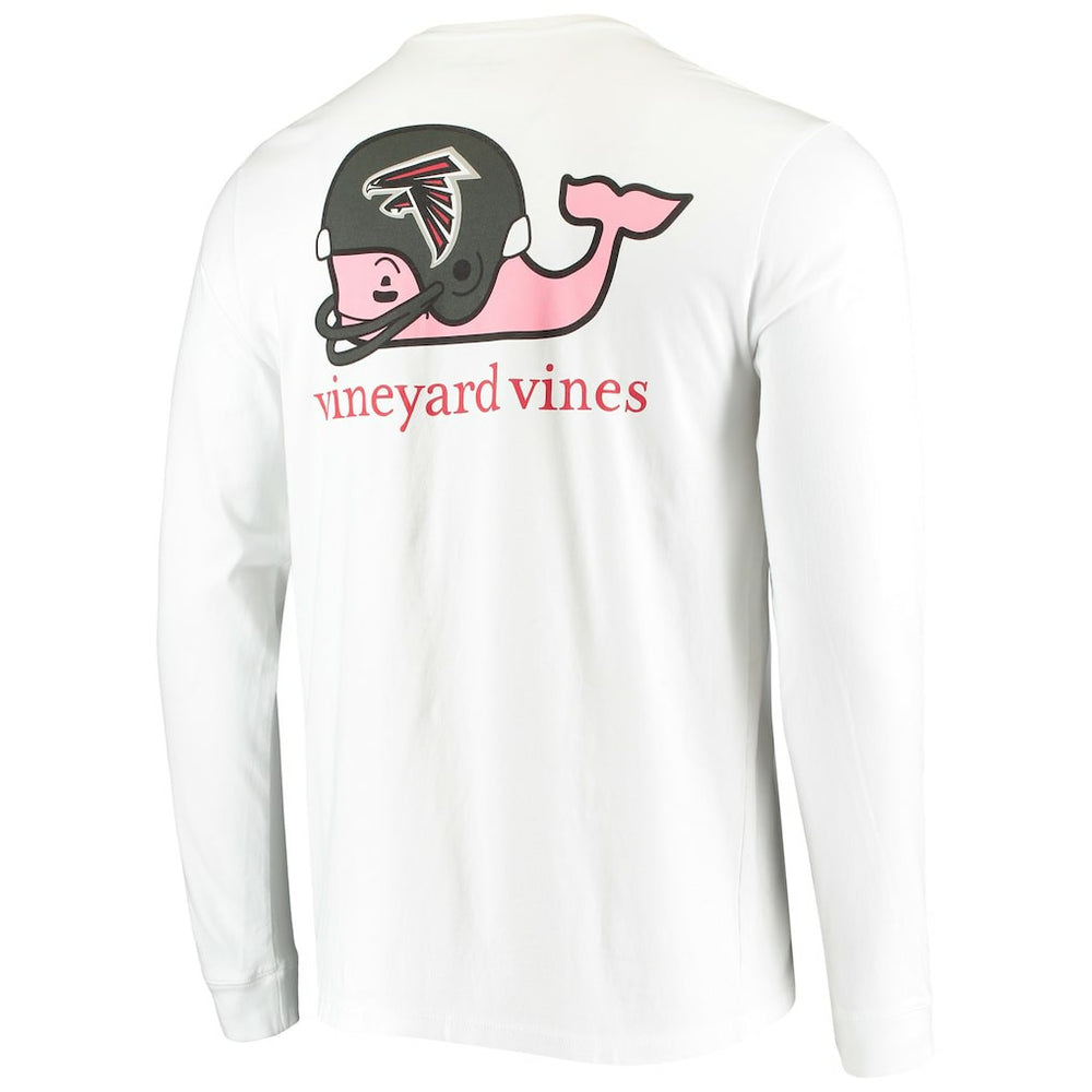 Atlanta Falcons Vineyard Vines Whale Helmet Long Sleeve T-Shirt White