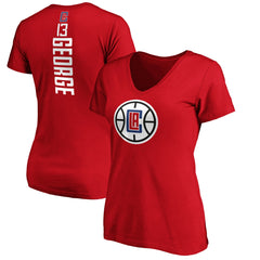 Paul George LA Clippers Women's Playmaker Name & Number V-Neck T-Shirt Red