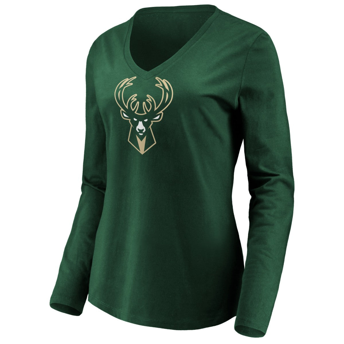 Giannis Antetokounmpo Milwaukee Bucks Women's Playmaker Name & Number Long Sleeve V-Neck T-Shirt Green
