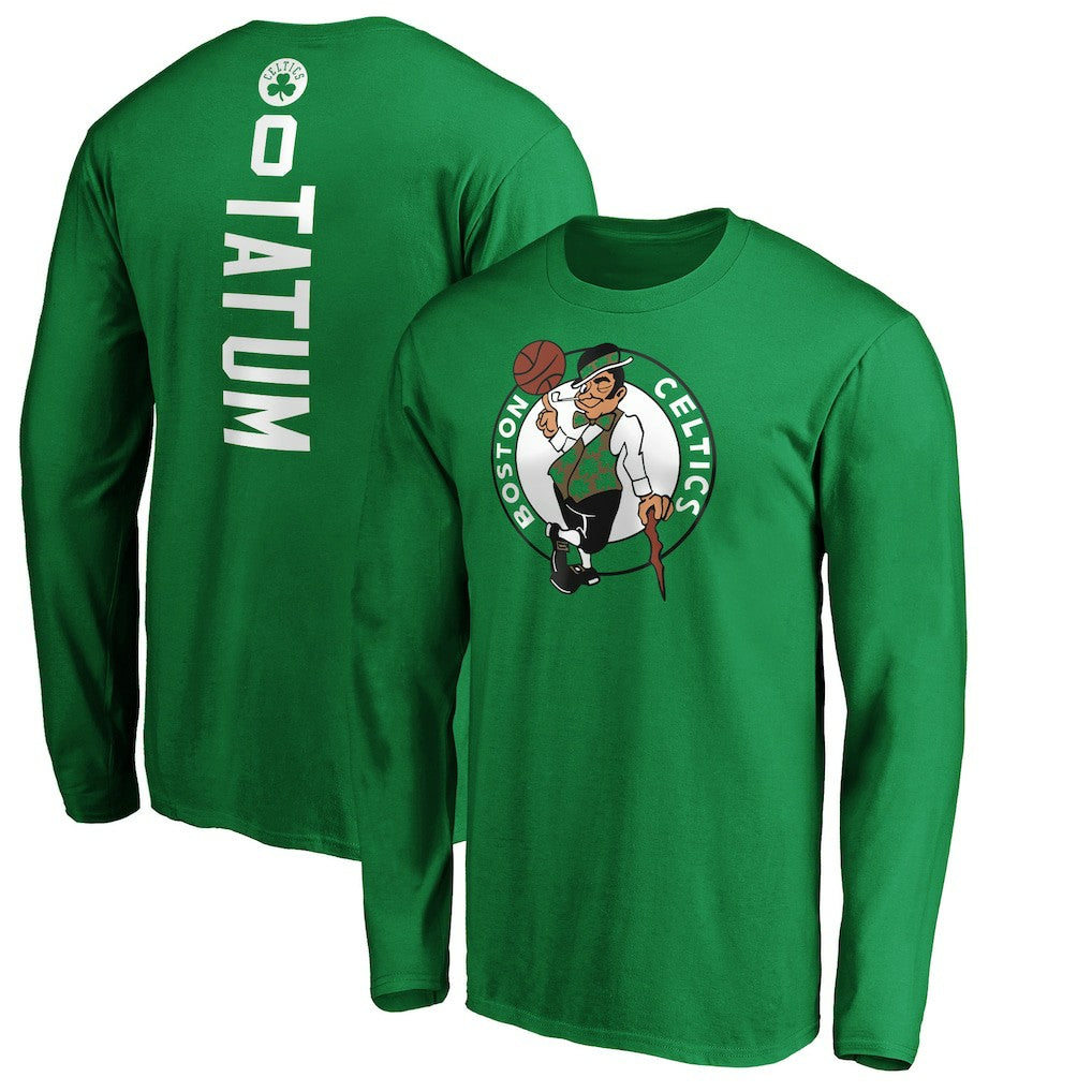 Jayson Tatum Boston Celtics Playmaker Name & Number Long Sleeve T-Shirt Kelly Green