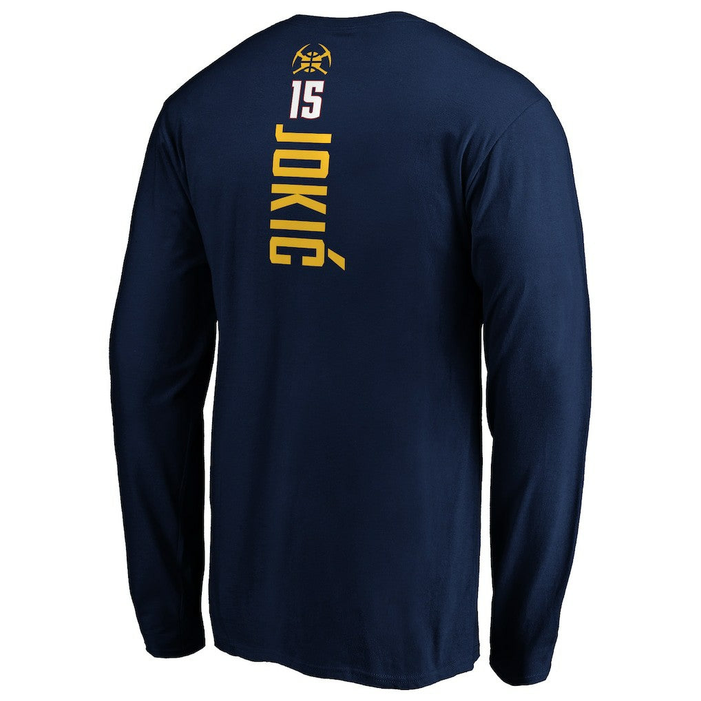 Nikola Jokic Denver Nuggets Playmaker Name & Number Long Sleeve T-Shirt Navy