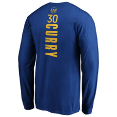 Stephen Curry Golden State Warriors Playmaker Name & Number Long Sleeve T-Shirt Royal