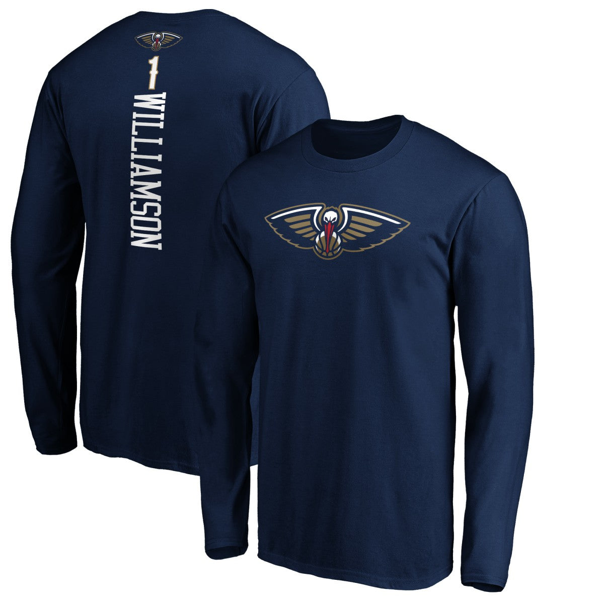 Zion Williamson New Orleans Pelicans Playmaker Name & Number Long Sleeve T-Shirt Navy