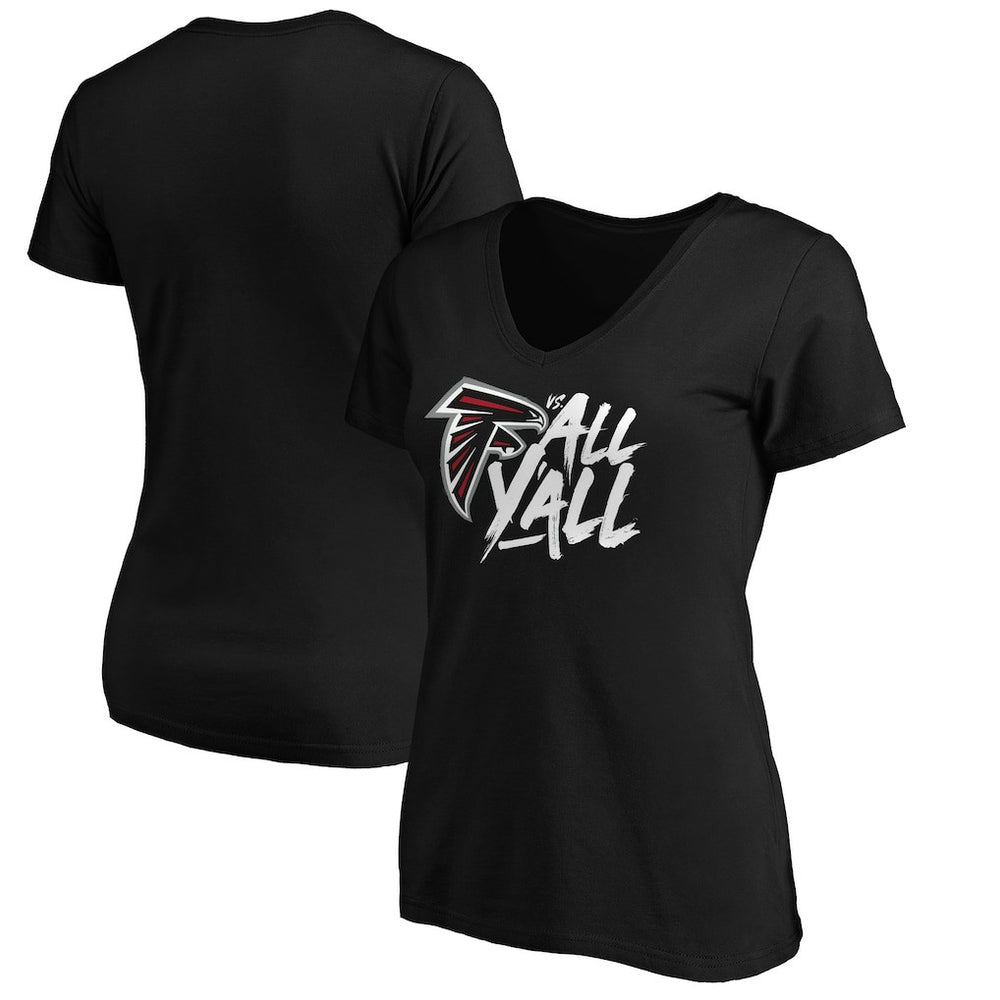 Atlanta Falcons Women's Falcons vs. All Y'all V-Neck T-Shirt Black