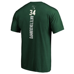 Giannis Antetokounmpo Milwaukee Bucks Playmaker Name & Number T-Shirt Hunter Green