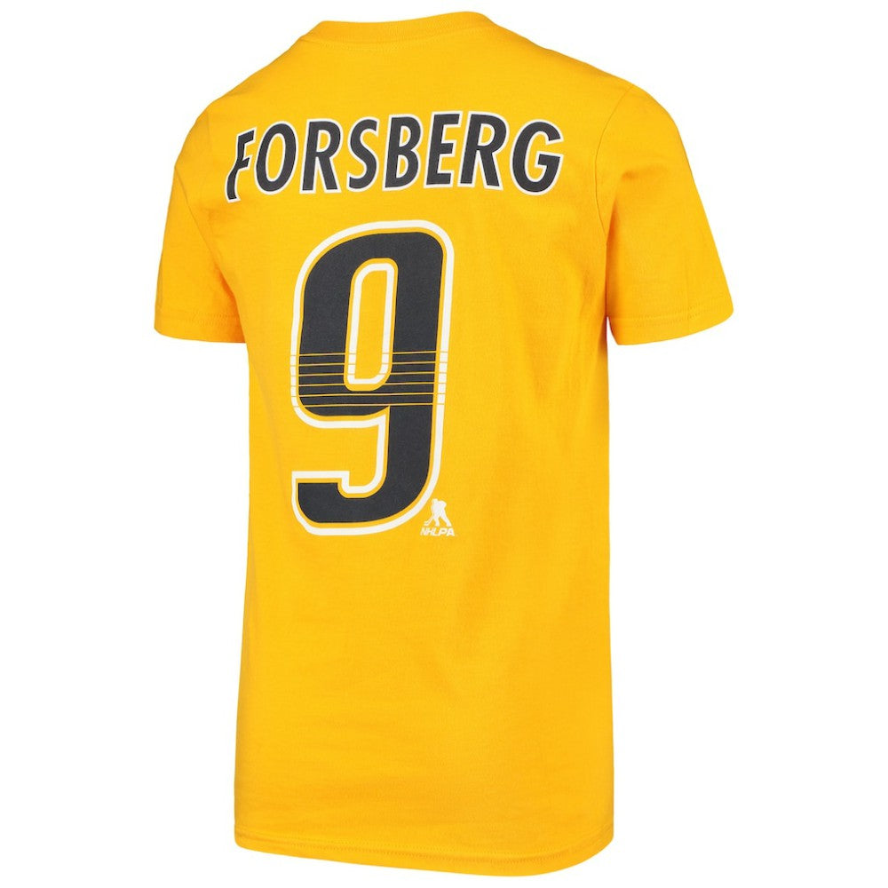 NHL Filip Forsberg Nashville Predators Youth Player Name & Number T-Shirt - Gold