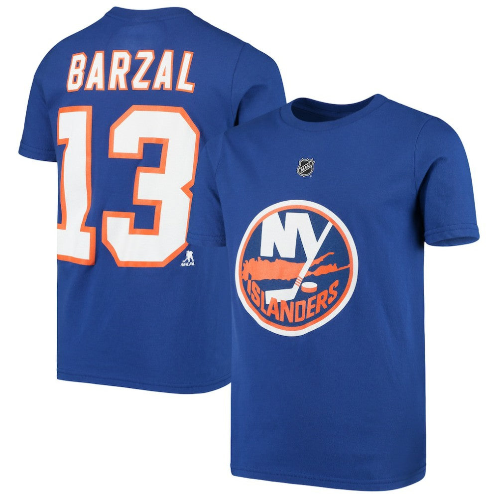 NHL Mathew Barzal New York Islanders Youth Player Name & Number T-Shirt - Royal
