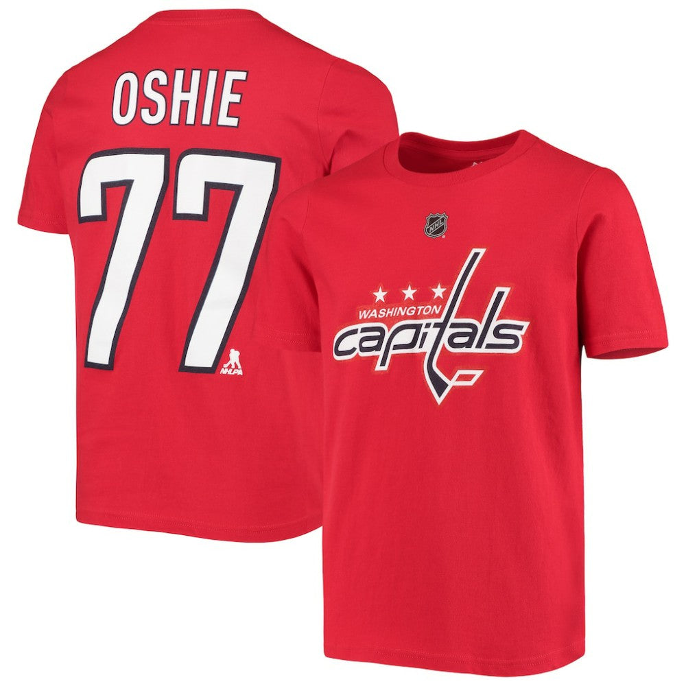NHL TJ Oshie Washington Capitals Youth Player Name & Number T-Shirt - Red
