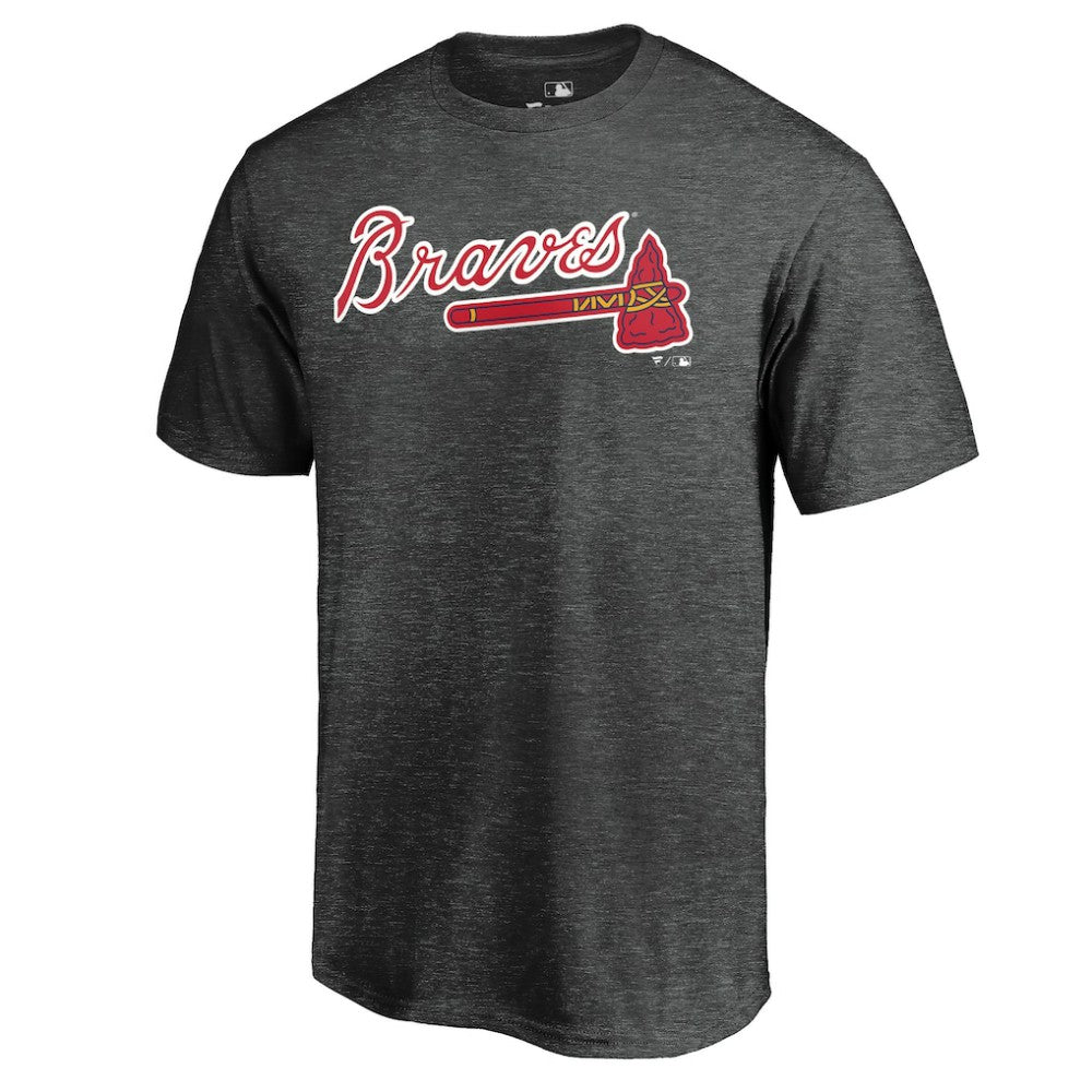 Atlanta Braves Team Wordmark T-Shirt - Heathered Charcoal T-shirts