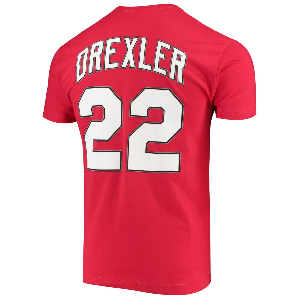 Clyde Drexler Portland Trail Blazers Hardwood Classics Player Name & Number T-Shirt Red