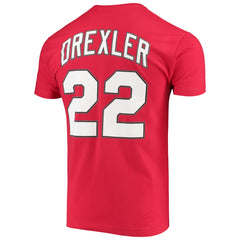 Clyde Drexler Portland Trail Blazers Hardwood Classics Player Name & Number T-Shirt Red