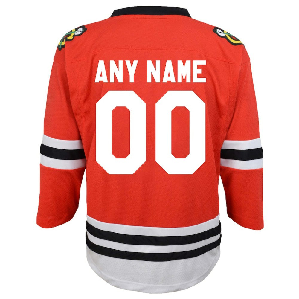 NHL,Custom Chicago Blackhawks Youth Replica Custom Jersey - Red