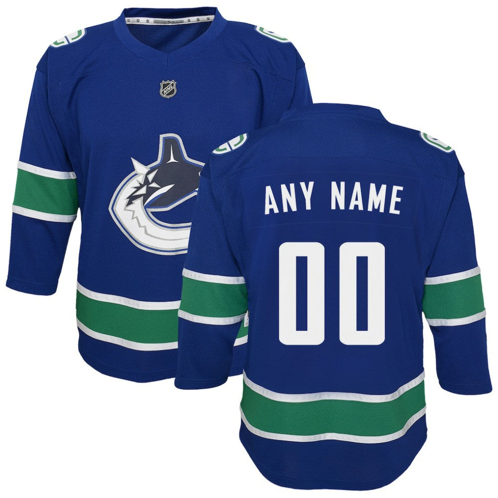 NHL,Custom Vancouver Canucks Youth Replica Custom Jersey - Blue
