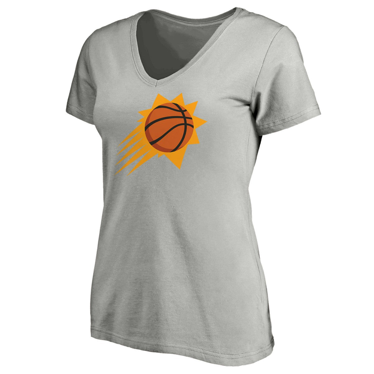Phoenix Suns Women's Primary Logo Team V-Neck T-Shirt Gray