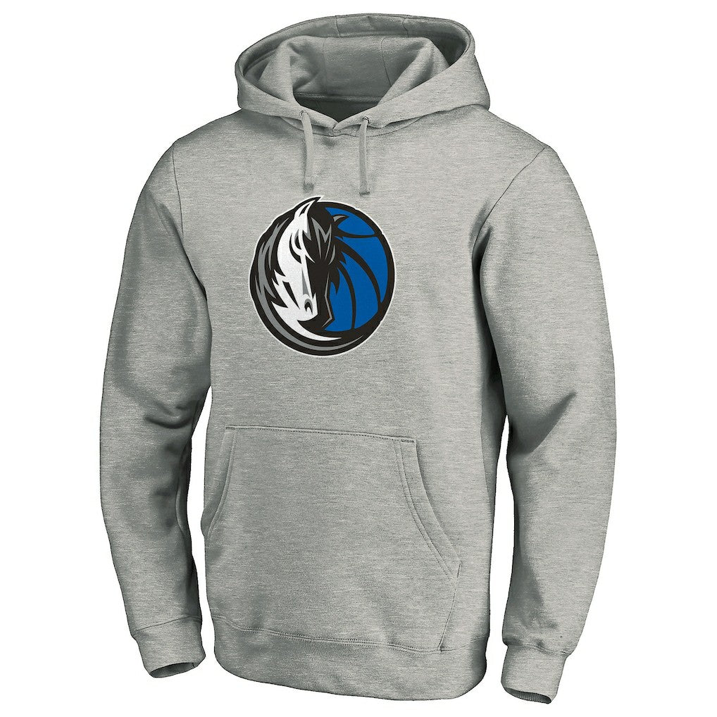 Dallas Mavericks Team Primary Logo Fitted Pullover Hoodie Heather Gray