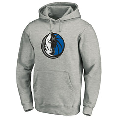 Dallas Mavericks Team Primary Logo Fitted Pullover Hoodie Heather Gray