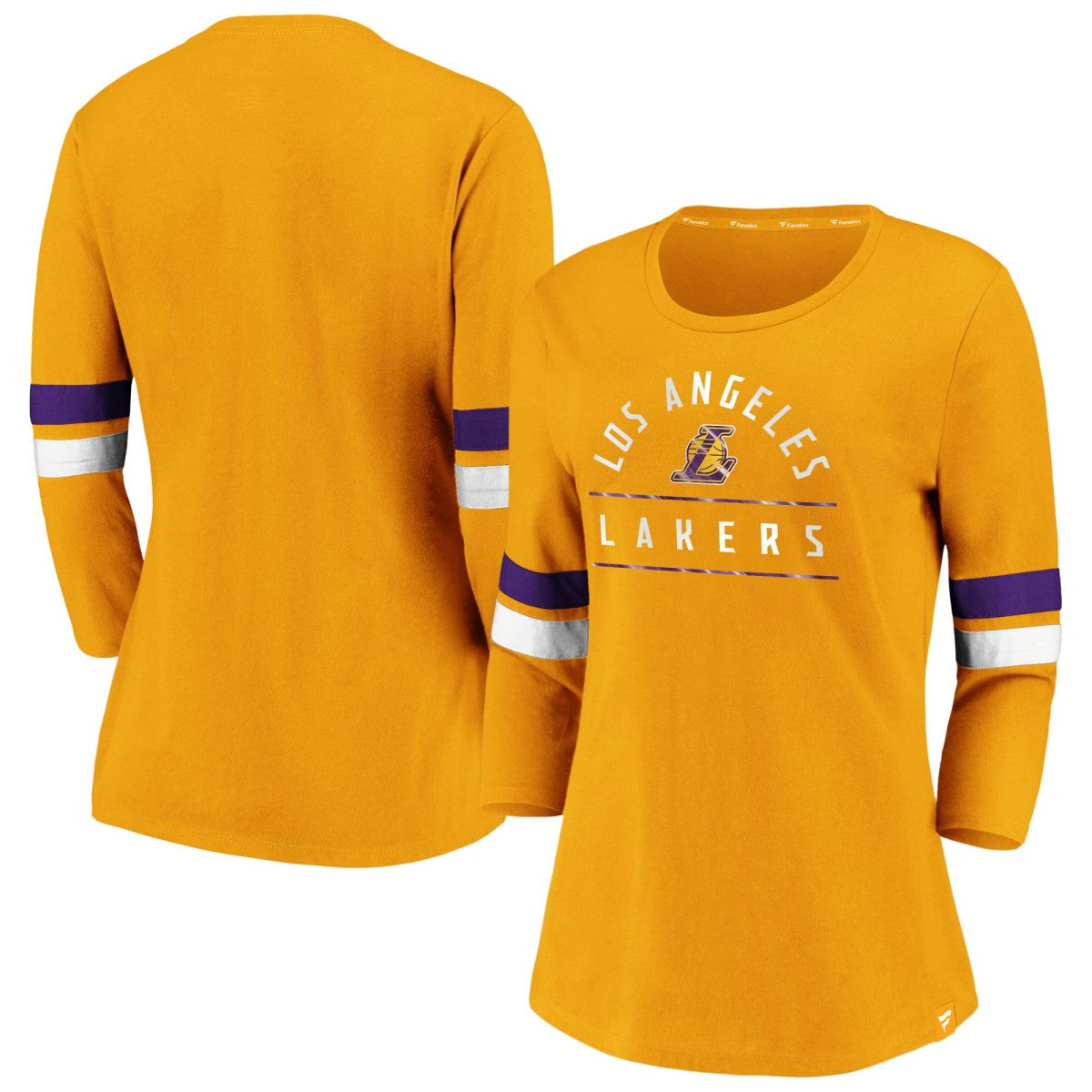 Los Angeles Lakers Women's Iconic Prolific Modern 3/4-Sleeve T-Shirt Gold
