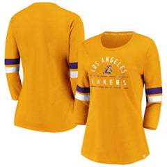 Los Angeles Lakers Women's Iconic Prolific Modern 3/4-Sleeve T-Shirt Gold