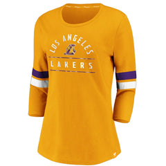 Los Angeles Lakers Women's Iconic Prolific Modern 3/4-Sleeve T-Shirt Gold
