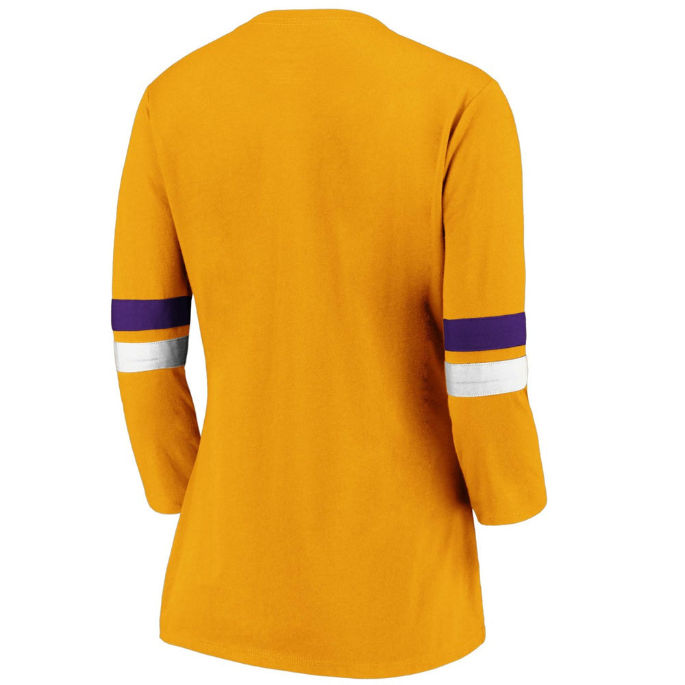 Los Angeles Lakers Women's Iconic Prolific Modern 3/4-Sleeve T-Shirt Gold