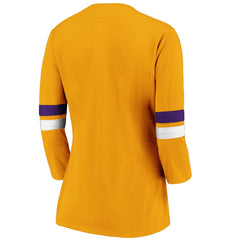Los Angeles Lakers Women's Iconic Prolific Modern 3/4-Sleeve T-Shirt Gold