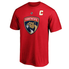 NHL Aleksander Barkov Florida Panthers Fanatics Authentic Stack Player Name & Number T-Shirt - Red