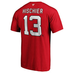 NHL Nico Hischier New Jersey Devils Fanatics Authentic Stack Player Name & Number T-Shirt - Red