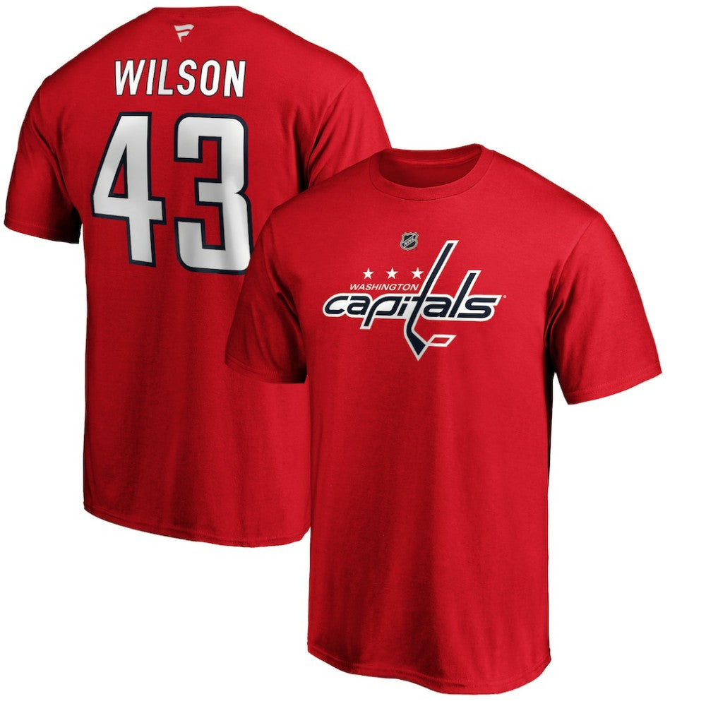 NHL Tom Wilson Washington Capitals Fanatics Authentic Stack Player Name & Number T-Shirt - Red