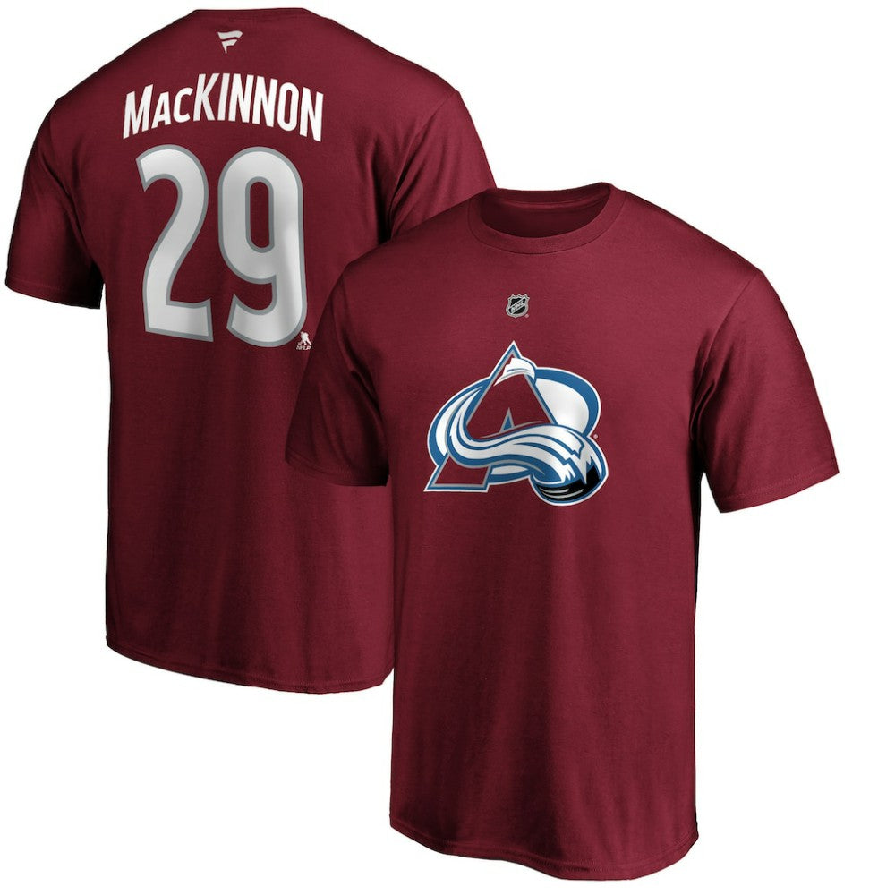 NHL Nathan MacKinnon Colorado Avalanche Fanatics Authentic Stack Player Name & Number T-Shirt - Burgundy