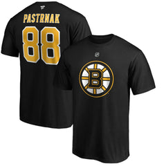 NHL David Pastrnak Boston Bruins Fanatics Authentic Stack Player Name & Number T-Shirt - Black