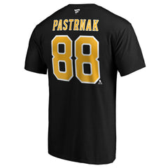 NHL David Pastrnak Boston Bruins Fanatics Authentic Stack Player Name & Number T-Shirt - Black