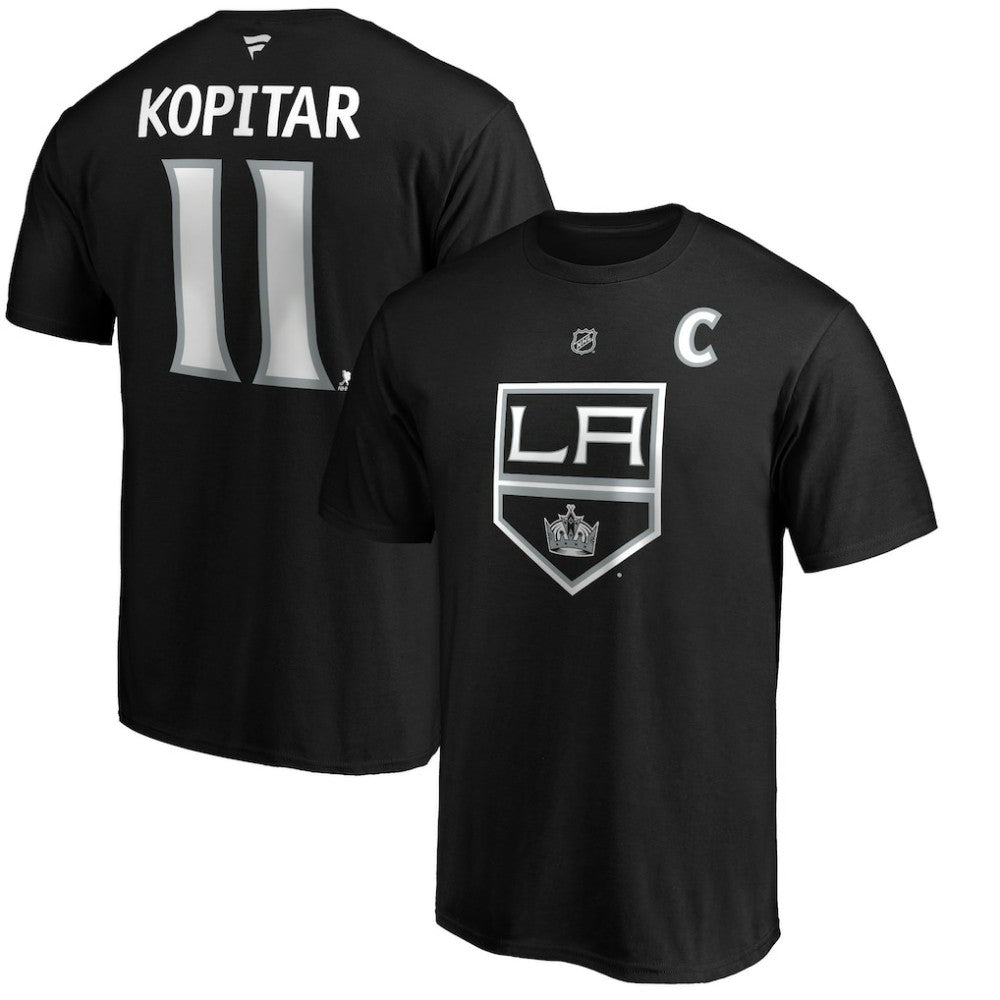 NHL Anze Kopitar Los Angeles Kings Fanatics Authentic Stack Player Name & Number T-Shirt - Black
