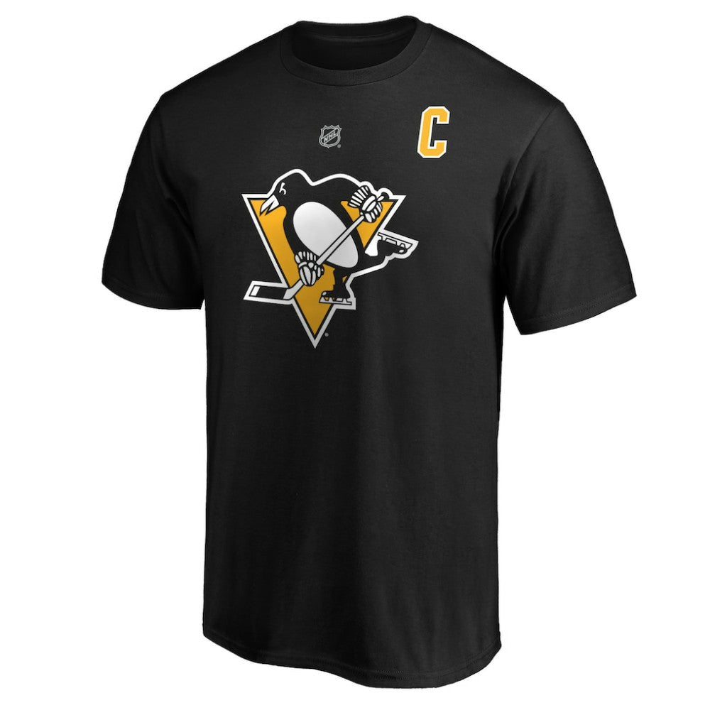 NHL Sidney Crosby Pittsburgh Penguins Fanatics Authentic Stack Player Name & Number T-Shirt - Black