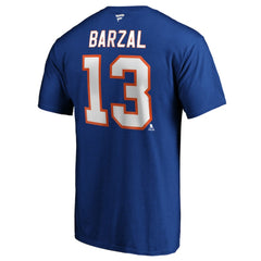 NHL Mathew Barzal New York Islanders Fanatics Authentic Stack Player Name & Number T-Shirt - Royal