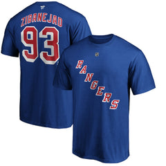 NHL Mika Zibanejad New York Rangers Fanatics Authentic Stack Player Name & Number T-Shirt - Blue