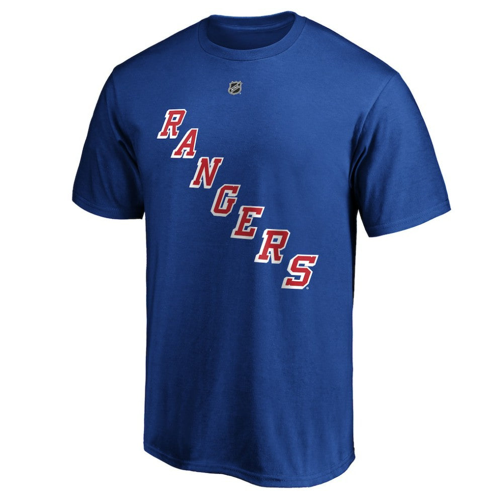 NHL Mika Zibanejad New York Rangers Fanatics Authentic Stack Player Name & Number T-Shirt - Blue