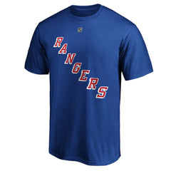NHL Mika Zibanejad New York Rangers Fanatics Authentic Stack Player Name & Number T-Shirt - Blue