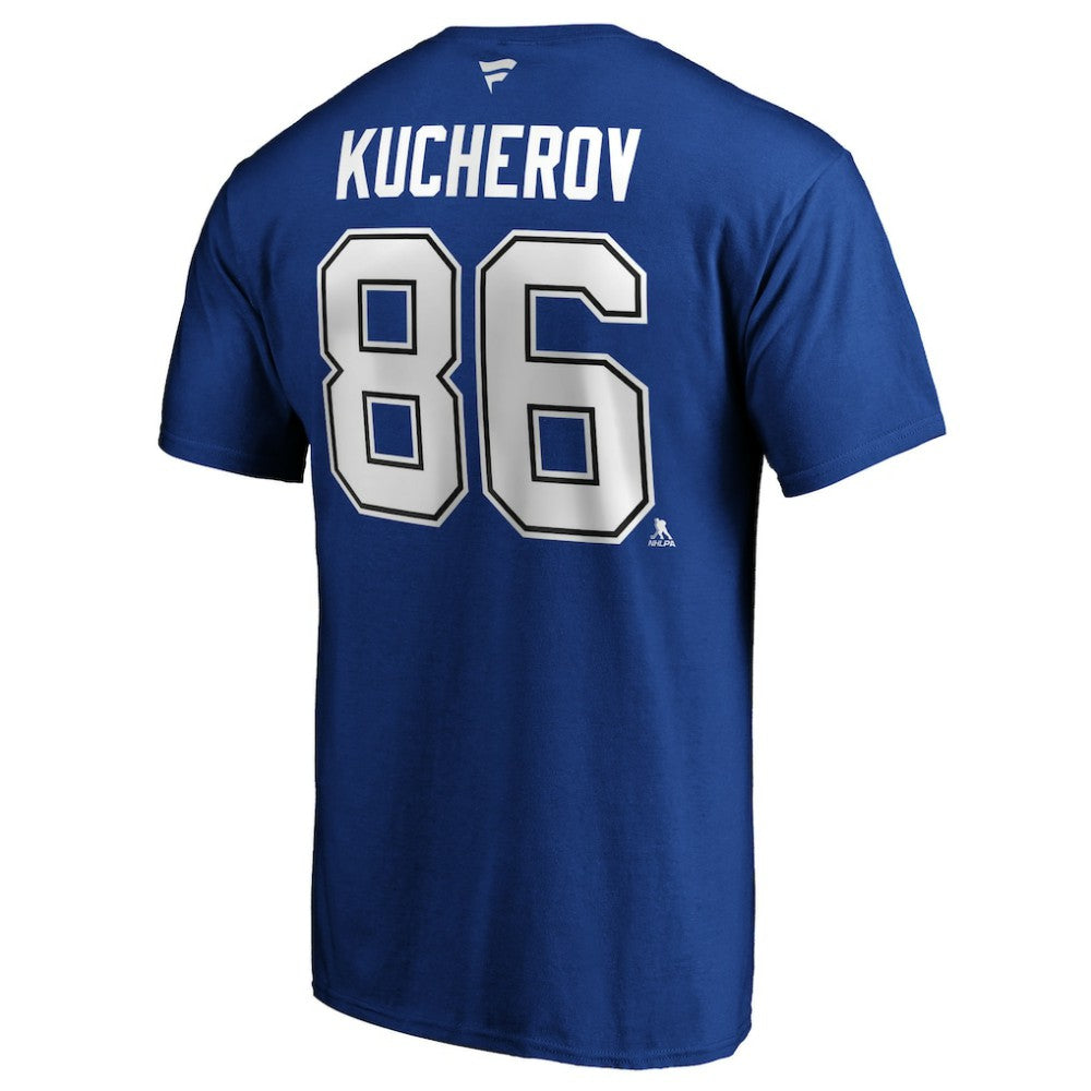 NHL Nikita Kucherov Tampa Bay Lightning Fanatics Authentic Stack Player Name & Number T-Shirt - Blue