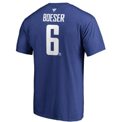 NHL Brock Boeser Vancouver Canucks Fanatics Authentic Stack Player Name & Number T-Shirt - Blue