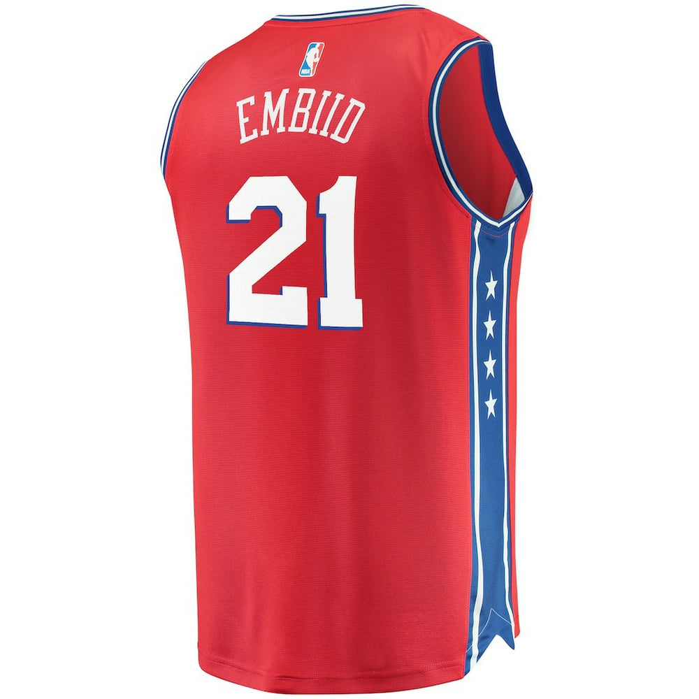 Joel Embiid Philadelphia 76ers Youth 2019/20 Fast Break Replica Player Team Jersey Statement Edition Red
