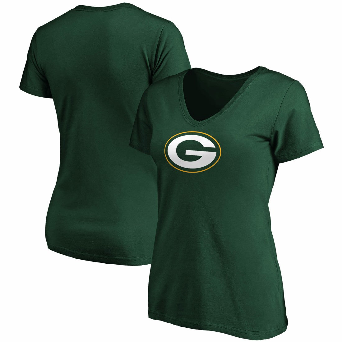 Green Bay Packers Women's Primary Logo V-Neck T-Shirt Green